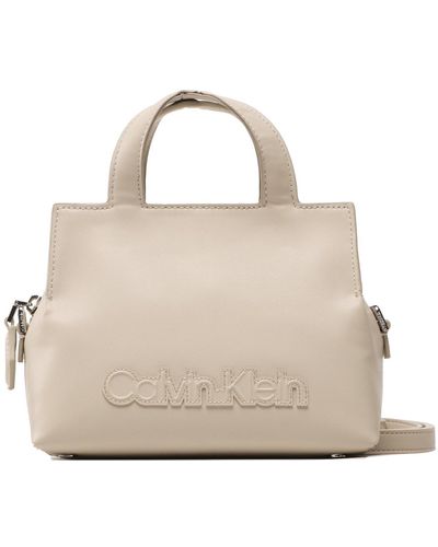 Calvin Klein Handtasche ck neat tote sm k60k610443 pea - Mettallic