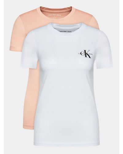 Calvin Klein 2Er-Set T-Shirts J20J219734 Slim Fit - Blau