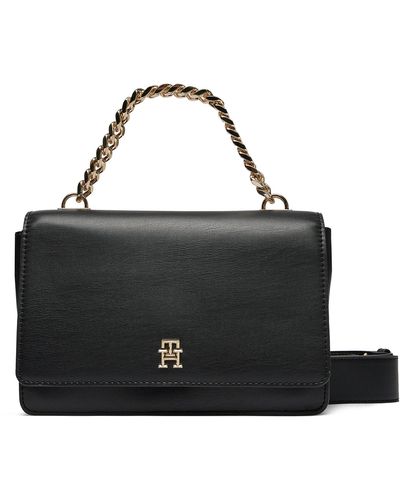 Tommy Hilfiger Handtasche Th Refined Med Crossover Aw0Aw15725 - Schwarz
