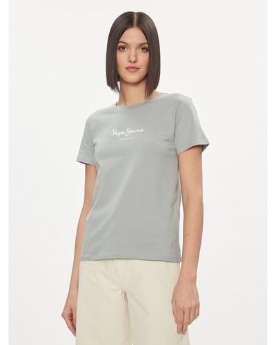 Pepe Jeans T-Shirt Wendy Pl505480 Grün Regular Fit - Grau