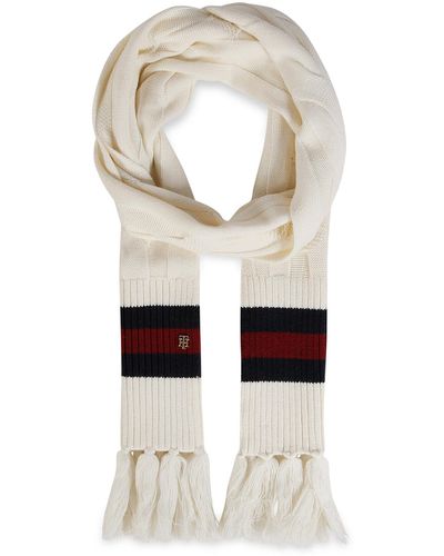 Tommy Hilfiger Schal Luxe Cable Scarf Aw0Aw13840 Weiß