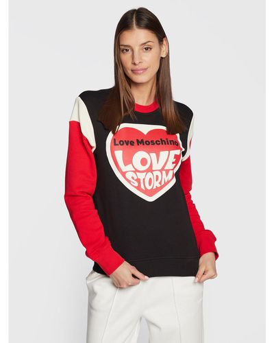 Love Moschino Sweatshirt W649101M 4055 Regular Fit - Rot