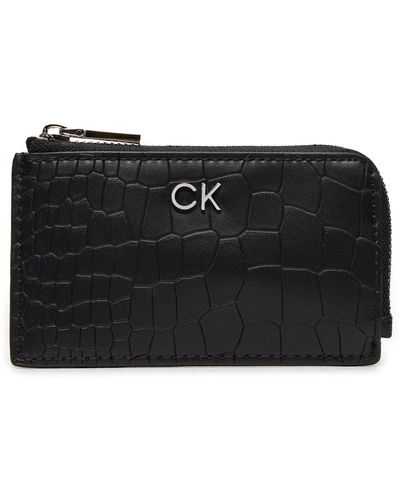 Calvin Klein Kreditkartenetui Ck Daily Zip Cardholder_Croco K60K612191 - Schwarz