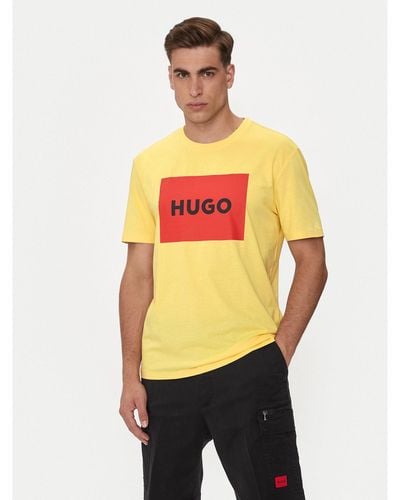 HUGO T-Shirt Dulive222 50467952 Regular Fit - Gelb