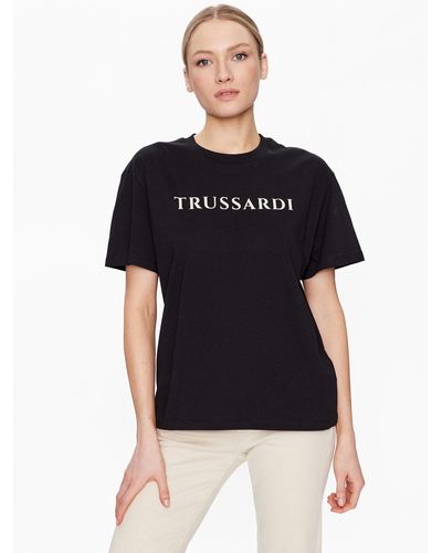 Trussardi T-Shirt Lettering Print 56T00565 Regular Fit - Schwarz