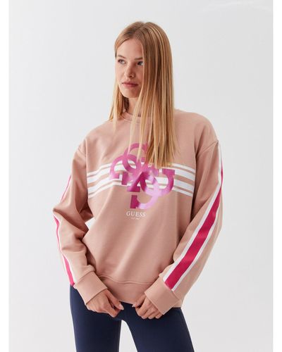 Guess Sweatshirt V3Yq17 Kbv71 Regular Fit - Pink