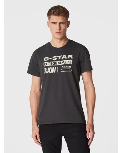 G-Star RAW T-Shirt Original Label D22204-336-5812 Regular Fit - Grau