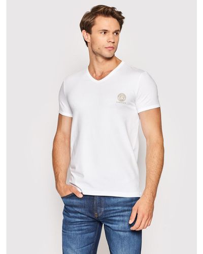 Versace T-Shirt Auu01004 Weiß Regular Fit