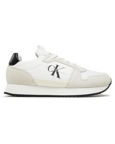 Calvin Klein Sneakers Runner Sock Laceup Ny-Lth Ym0Ym00553 Weiß
