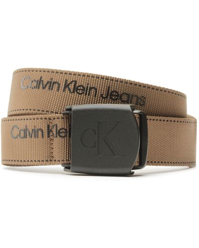 Calvin Klein Herrengürtel Plaque Logo Webbing Belt 38Mm K50K510473 - Braun