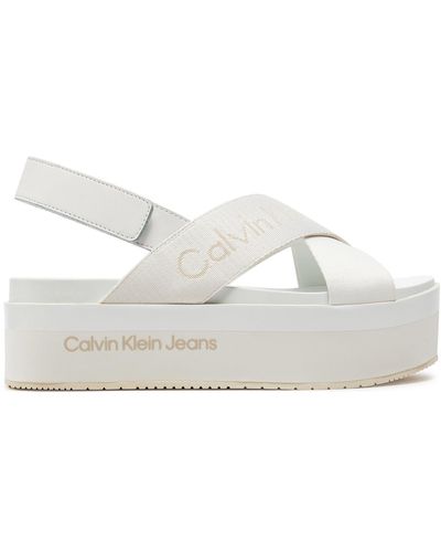 Calvin Klein Sandalen Flatform Sandal Sling - Weiß