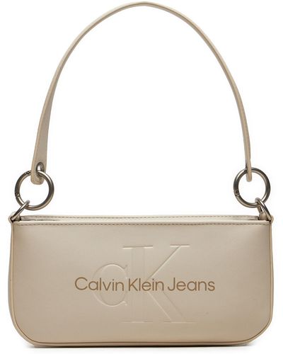 Calvin Klein Handtasche K60K610679 Écru - Grau