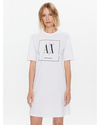 Armani Exchange Kleid Für Den Alltag 3Rya78 Yj3Rz 1000 Weiß Regular Fit