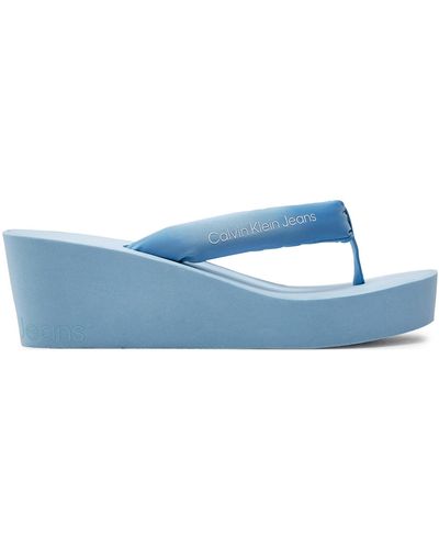 Calvin Klein Zehentrenner Beach Wedge Sandal Padded Ny Yw0Yw01397 - Blau
