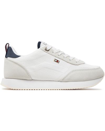 Tommy Hilfiger Sneakers Flag Knit Runner Fw0Fw07916 Weiß