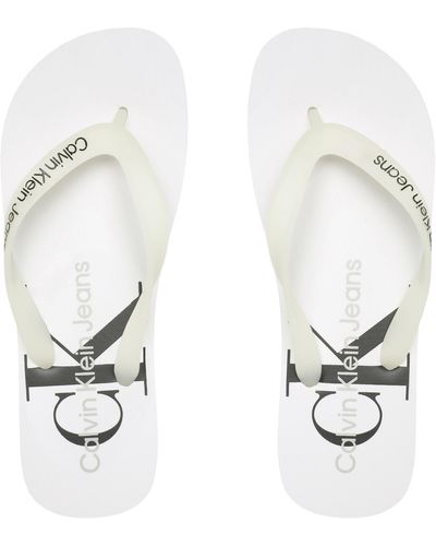 Calvin Klein Zehentrenner beach sandal monogram tpu ym0ym00838 white ybr - Weiß