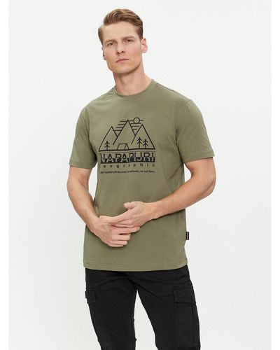 Napapijri T-Shirt S-Faber Np0A4Hqe Grün Regular Fit