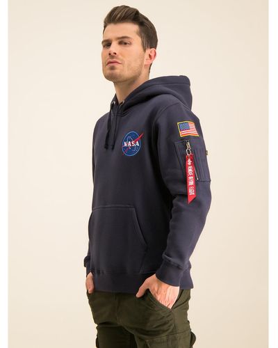 Alpha Industries Sweatshirt Nasa 178317 Regular Fit - Blau