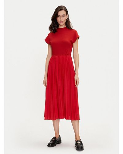 Tommy Hilfiger Kleid Für Den Alltag Ww0Ww42020 Regular Fit - Rot
