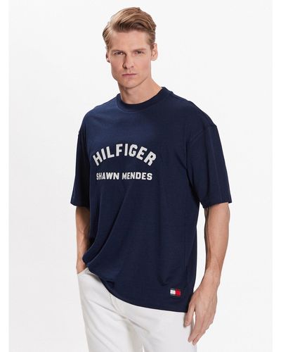 Tommy Hilfiger T-Shirt Archive Mw0Mw31189 Relaxed Fit - Blau