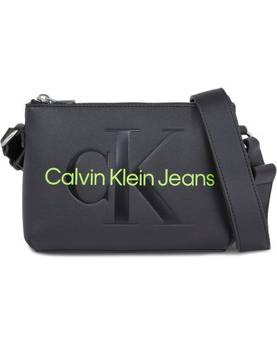 Calvin Klein Handtasche sculpted camera pouch21 mono k60k610681 black/dark juniper 0gx - Grau