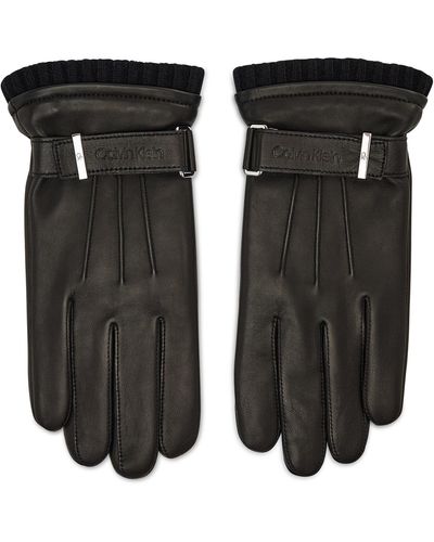 Calvin Klein Herrenhandschuhe Leather Rivet Gloves K50K507425 Bax - Schwarz