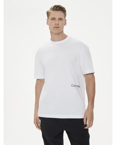 Calvin Klein T-Shirt Off Placement K10K113102 Weiß Regular Fit