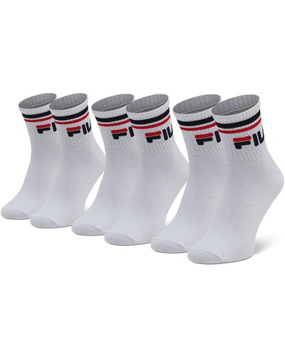 Fila 3Er-Set Hohe -Socken Calza Quarter F9398 Weiß