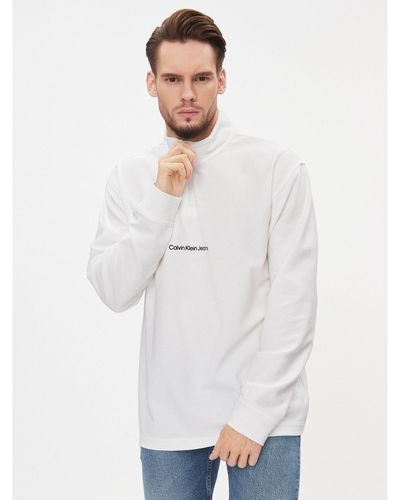 Calvin Klein Sweatshirt Instit J30J323493 Weiß Regular Fit