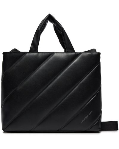 Calvin Klein Handtasche quilted mini slim tote26 k60k611959 black beh - Schwarz