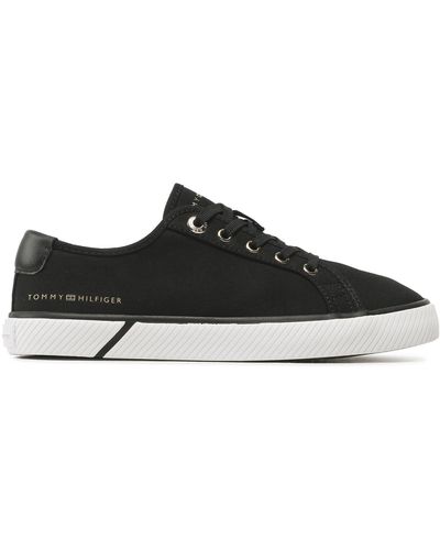 Tommy Hilfiger Sneakers Aus Stoff Lace Up Vulc Sneaker Bl Fw0Fw07248 - Schwarz