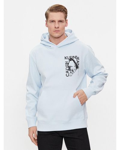 Calvin Klein Sweatshirt Modern Metals Graphic J30J324626 Regular Fit - Blau