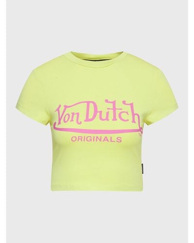 Von Dutch T-Shirt Arta 6230061 Grün Regular Fit - Gelb