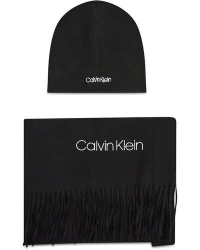 Calvin Klein Set Schal Und Mütze Basic Wool Beanie+Scarf K50K507552 Bax - Schwarz
