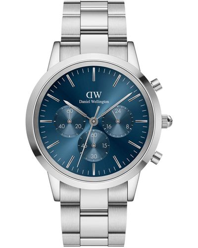 Daniel Wellington Uhr Iconic Chronograph Link Arctic Dw00100644 - Blau