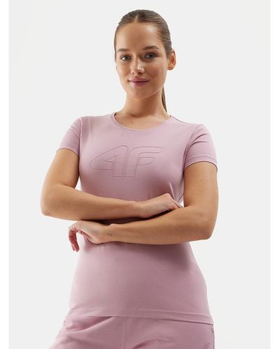 4F T-Shirt Wss24Ttshf1163 Slim Fit - Pink