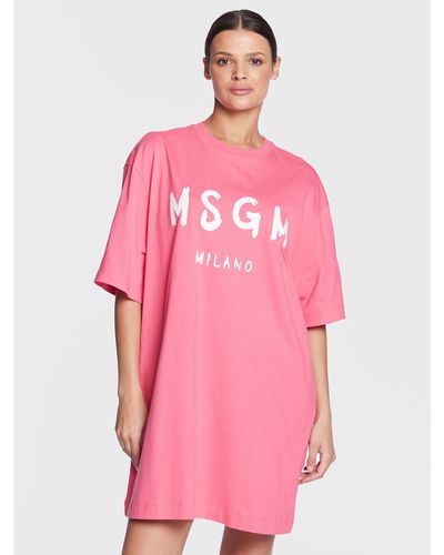 MSGM Kleid Für Den Alltag 3441Mda510 237002 Regular Fit - Pink