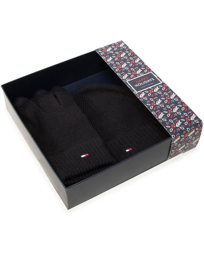 Tommy Hilfiger Set Mütze Und Handschuhe Gp Pima Cotton Beanie & Gloves Am0Am06595 - Schwarz