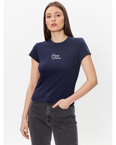 Tommy Hilfiger T-Shirt Essential Logo Dw0Dw15441 Regular Fit - Blau