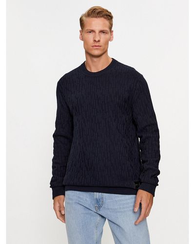 HUGO Pullover Sovrain 50492805 Relaxed Fit - Blau