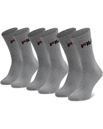 Fila 3Er-Set Hohe -Socken Calza Tennis F9505 - Grau
