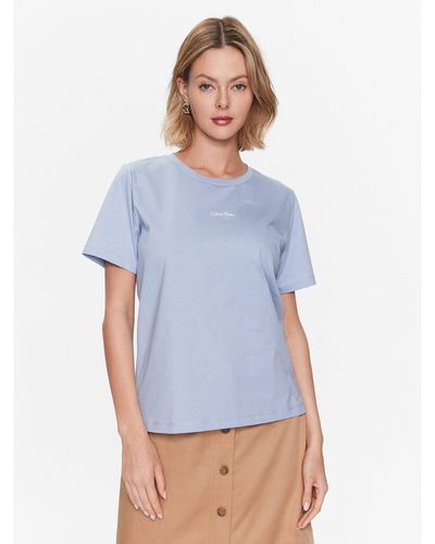 Calvin Klein T-Shirt Micro Logo K20K205454 Regular Fit - Blau
