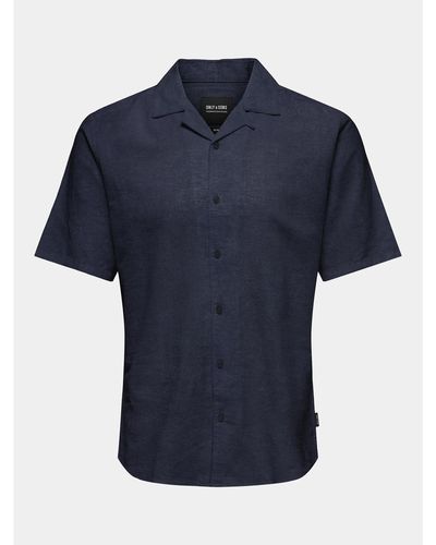 Only & Sons Hemd Caiden 22025116 Slim Fit - Blau