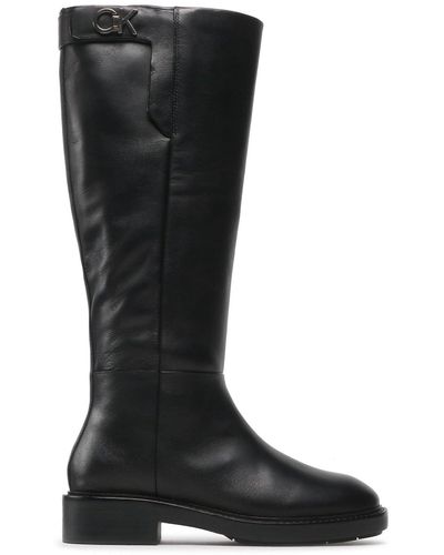 Calvin Klein Klassische stiefel rubber sole knee boot w hw hw0hw01255 ck black bax - Schwarz