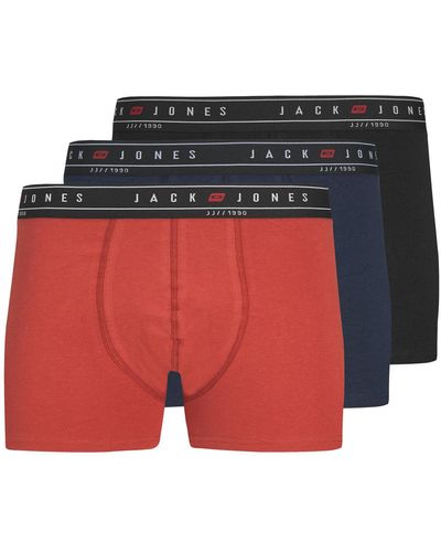Jack & Jones 3Er-Set Boxershorts 12237418 - Rot
