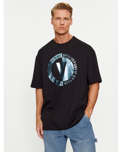 Versace T-Shirt 75Gahf05 Oversize - Schwarz