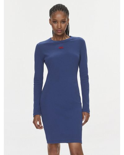 HUGO Kleid Für Den Alltag Nemalia 50508635 Slim Fit - Blau