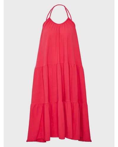 Superdry Kleid Für Den Alltag Vintage W8011100A Relaxed Fit - Rot