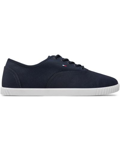 Tommy Hilfiger Sneakers Aus Stoff Canvas Lace Up Sneaker Fw0Fw07805 - Blau