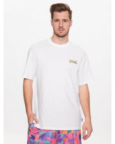 PUMA T-Shirt 8Enjamin 539821 Weiß Relaxed Fit